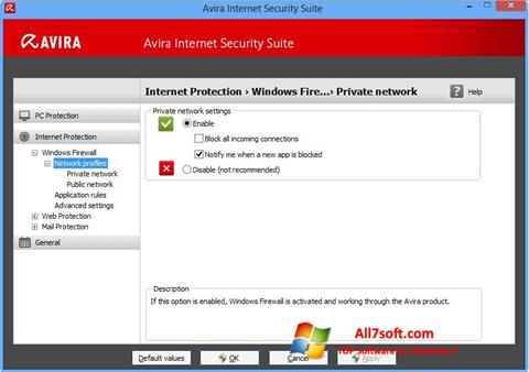 Snimak zaslona Avira Internet Security Windows 7