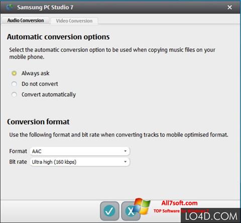 Snimak zaslona Samsung PC Studio Windows 7