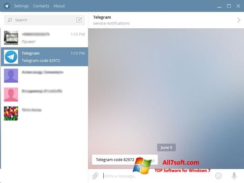 Snimak zaslona Telegram Desktop Windows 7