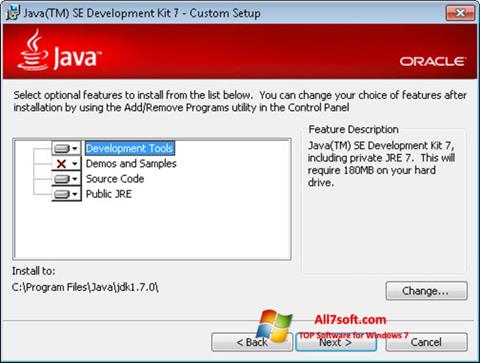 Snimak zaslona Java Development Kit Windows 7