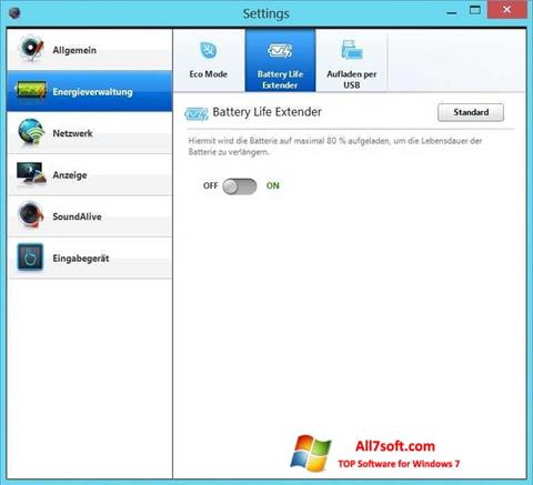 Snimak zaslona Easy Settings Windows 7