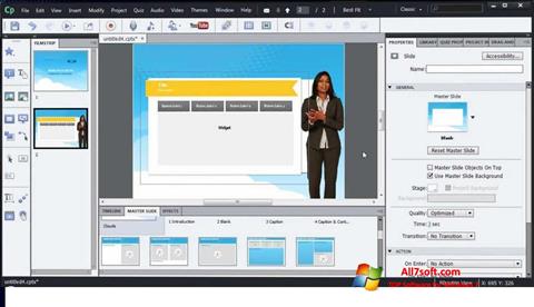 Snimak zaslona Adobe Captivate Windows 7