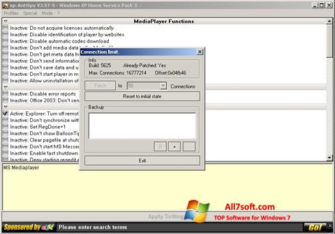 Snimak zaslona XP-AntiSpy Windows 7