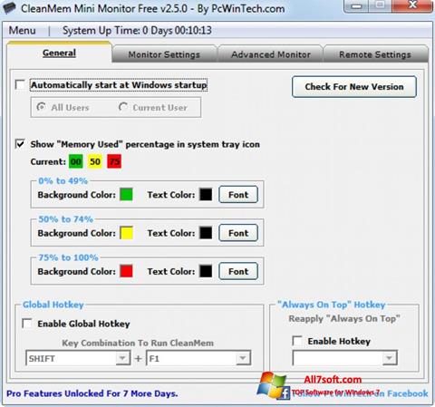 Snimak zaslona CleanMem Windows 7