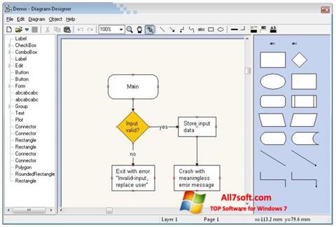 Snimak zaslona Diagram Designer Windows 7