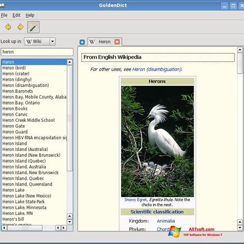 Snimak zaslona GoldenDict Windows 7