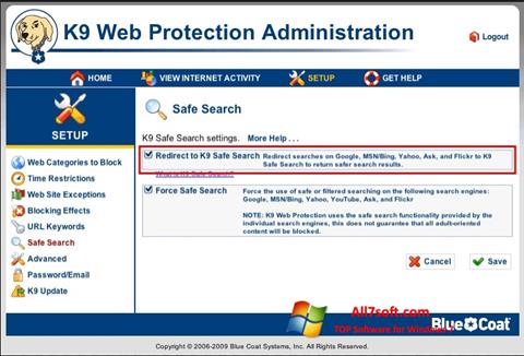 Snimak zaslona K9 Web Protection Windows 7