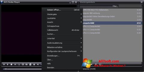 Snimak zaslona AVS Media Player Windows 7