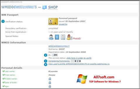 Snimak zaslona WebMoney Keeper Classic Windows 7