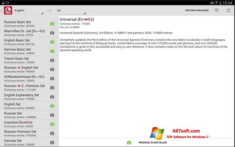 Snimak zaslona ABBYY Lingvo Windows 7