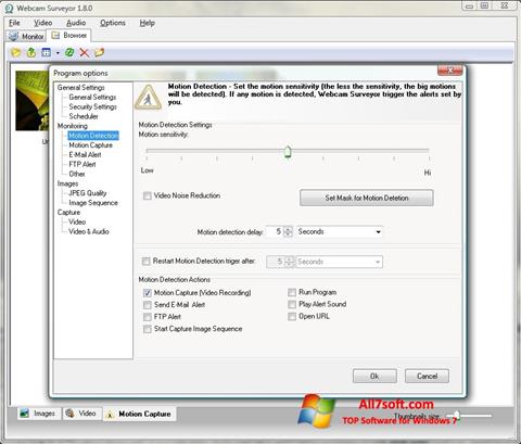 Snimak zaslona Webcam Surveyor Windows 7