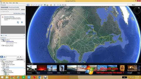Snimak zaslona Google Earth Windows 7