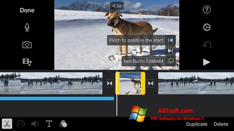 Snimak zaslona iMovie Windows 7