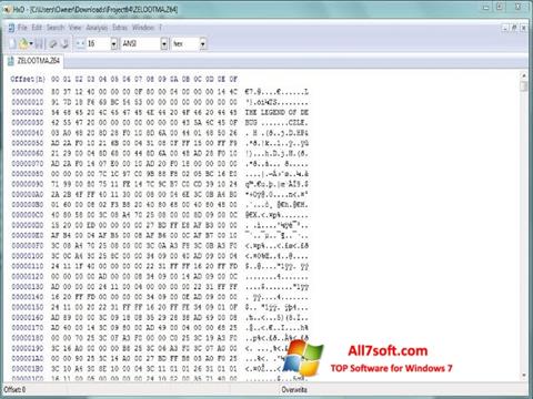 Snimak zaslona Hex Editor Windows 7