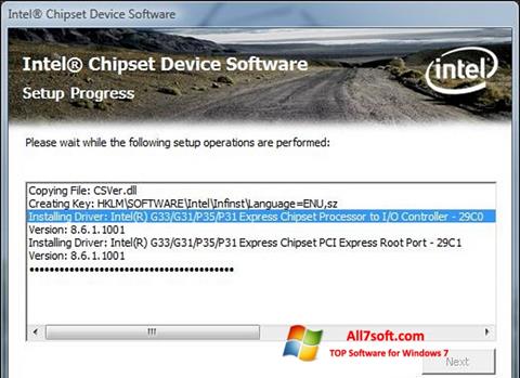 Snimak zaslona Intel Chipset Device Software Windows 7