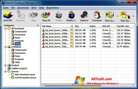 Snimak zaslona Internet Download Manager Windows 7
