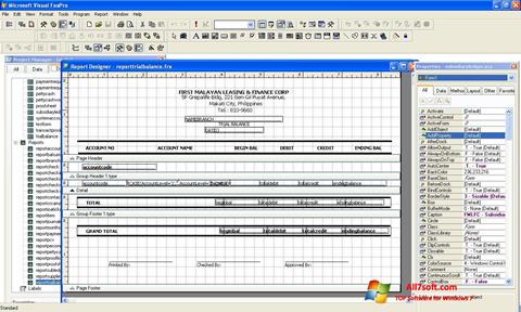 Snimak zaslona Microsoft Visual FoxPro Windows 7