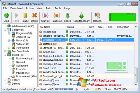 Snimak zaslona Internet Download Accelerator Windows 7