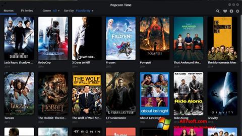Snimak zaslona Popcorn Time Windows 7