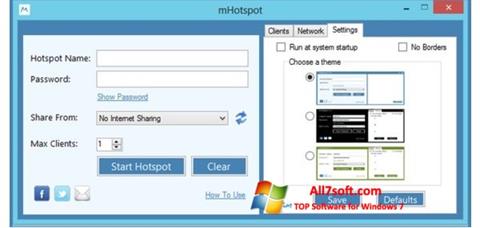 Snimak zaslona mHotspot Windows 7