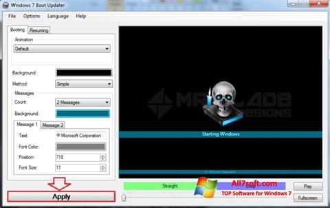 Snimak zaslona Windows 7 Boot Updater Windows 7