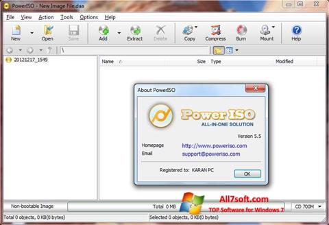 Snimak zaslona PowerISO Windows 7