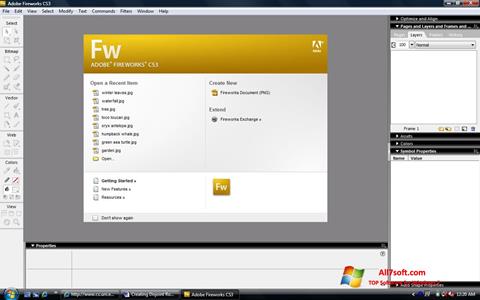 Snimak zaslona Adobe Fireworks Windows 7