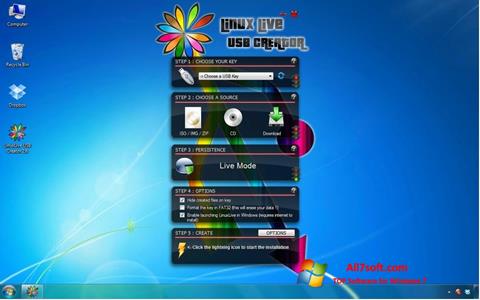 Snimak zaslona LinuxLive USB Creator Windows 7