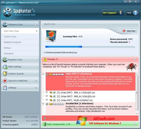 Snimak zaslona SpyHunter Windows 7