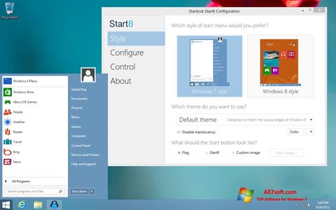 Snimak zaslona Start8 Windows 7