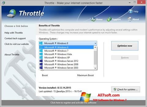 Snimak zaslona Throttle Windows 7