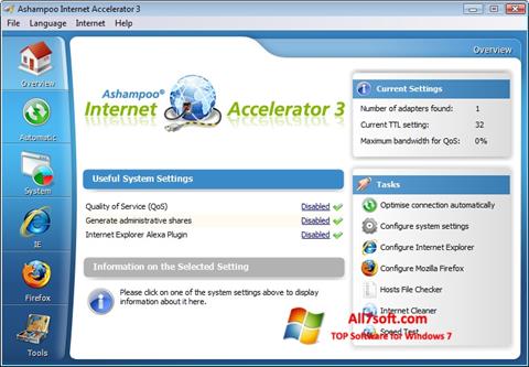 Snimak zaslona Ashampoo Internet Accelerator Windows 7