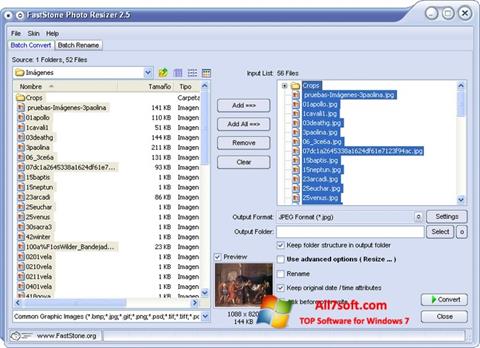 Snimak zaslona FastStone Photo Resizer Windows 7