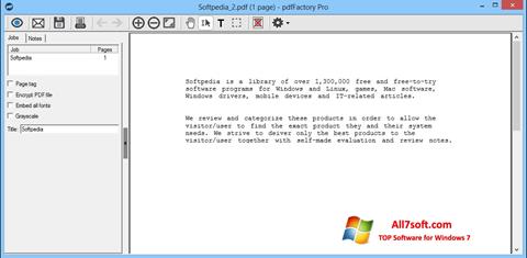 Snimak zaslona pdfFactory Pro Windows 7