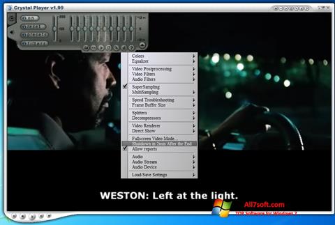 Snimak zaslona Crystal Player Windows 7