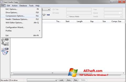 Snimak zaslona Exact Audio Copy Windows 7