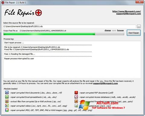 Snimak zaslona File Repair Windows 7