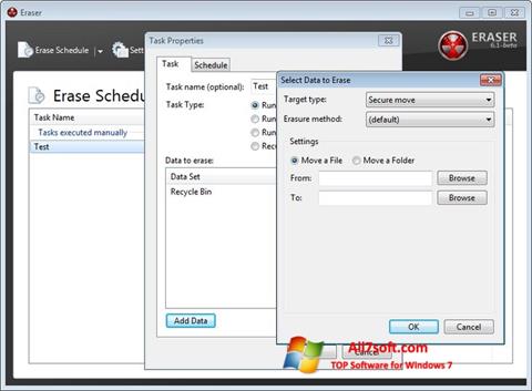 Snimak zaslona Eraser Windows 7