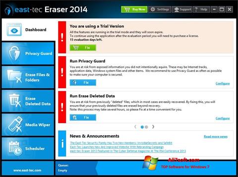 Snimak zaslona East Tec Eraser Windows 7