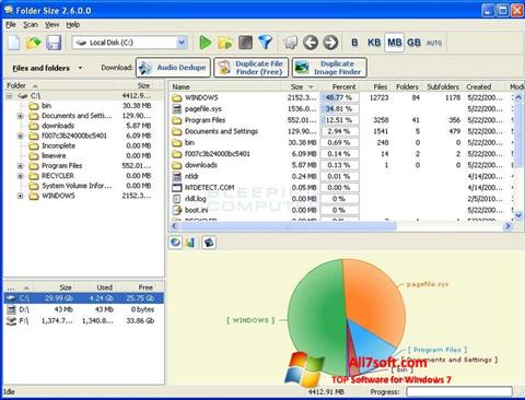 Snimak zaslona Folder Size Windows 7