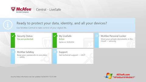 Snimak zaslona McAfee LiveSafe Windows 7