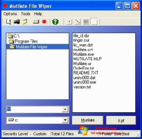 Snimak zaslona Free File Wiper Windows 7