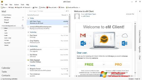 Snimak zaslona eM Client Windows 7