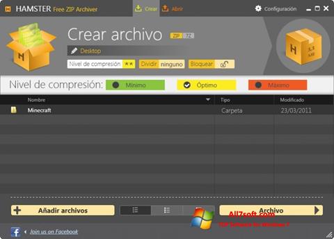 Snimak zaslona Hamster Free ZIP Archiver Windows 7