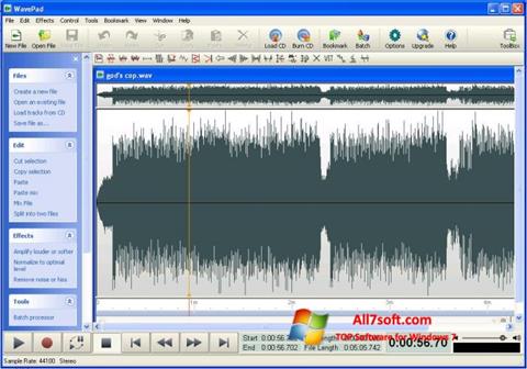 Snimak zaslona WavePad Sound Editor Windows 7