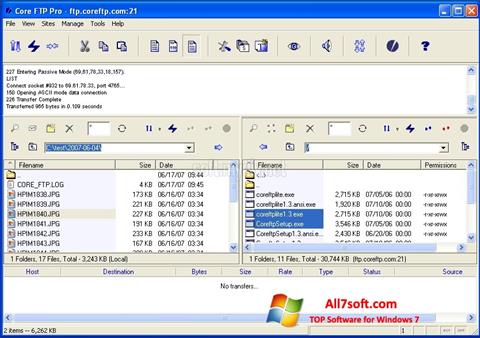 Snimak zaslona Core FTP Windows 7