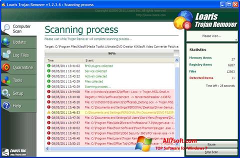 Snimak zaslona Trojan Remover Windows 7