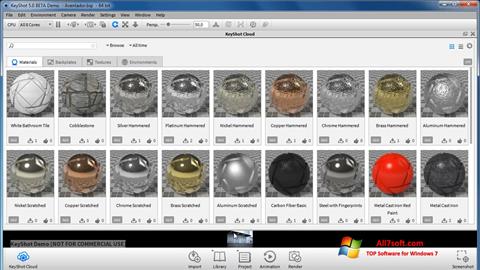 Snimak zaslona KeyShot Windows 7
