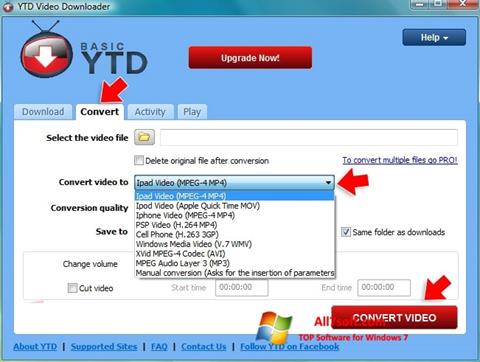 Snimak zaslona YTD Video Downloader Windows 7