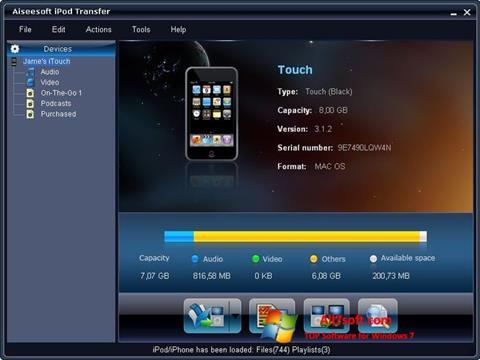 Snimak zaslona iPhone PC Suite Windows 7